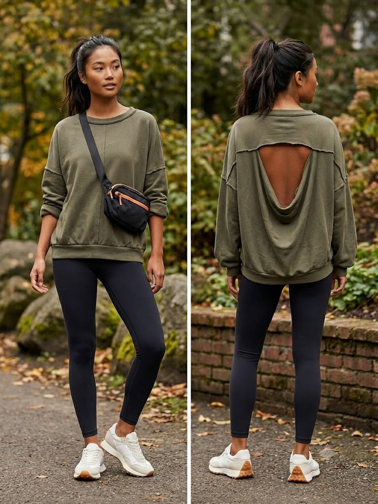 Open Back Oversized Sweatshirt