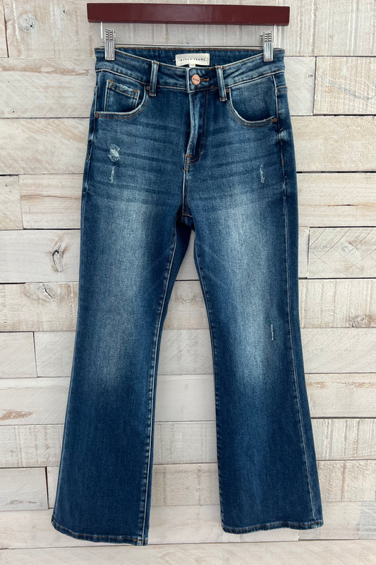 High Rise Ankle Flare Jeans
