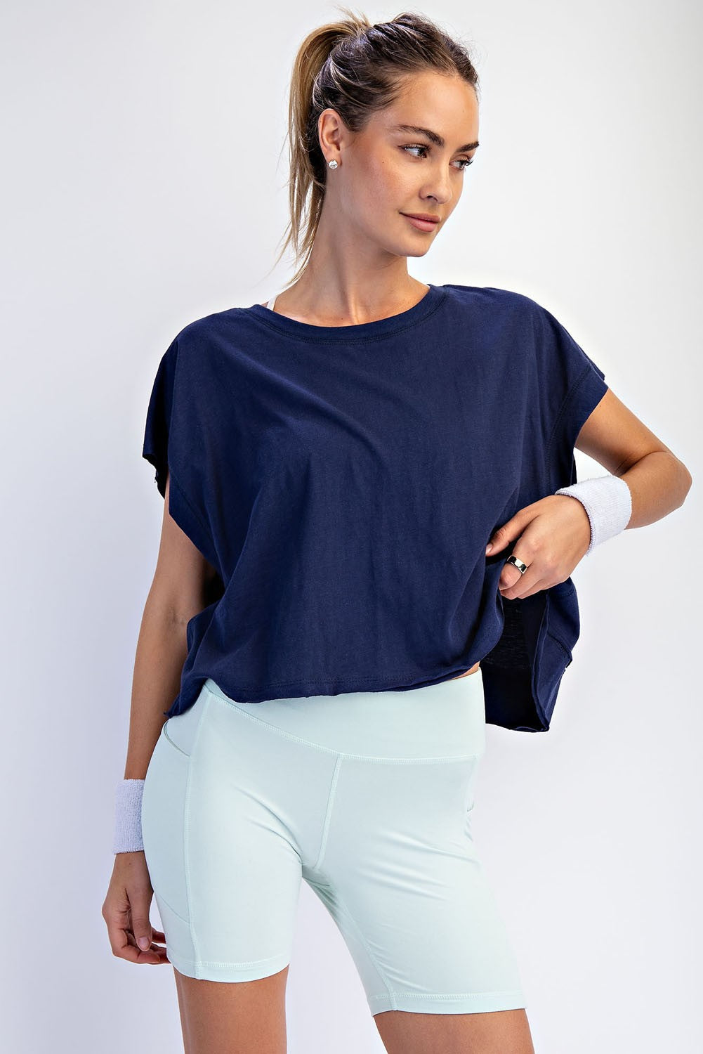 Cotton Slub Open Back Top