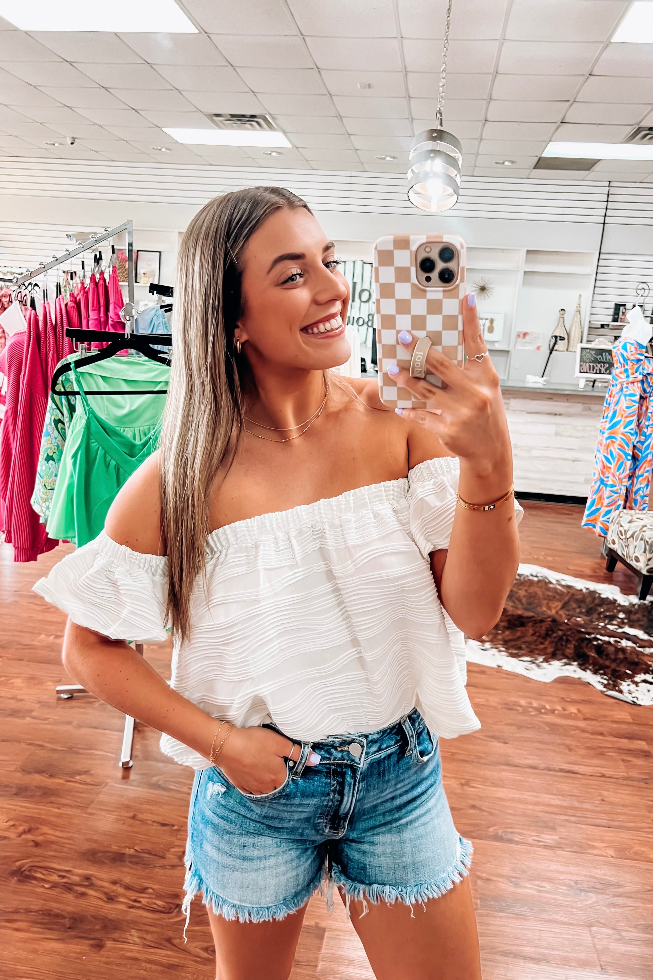 OTS Textured Crop Top – Chocolate Shoe Boutique1