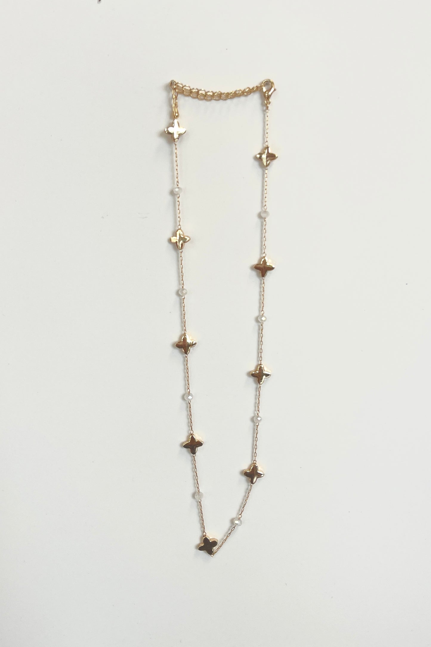 Beaded Charm Clover Necklace