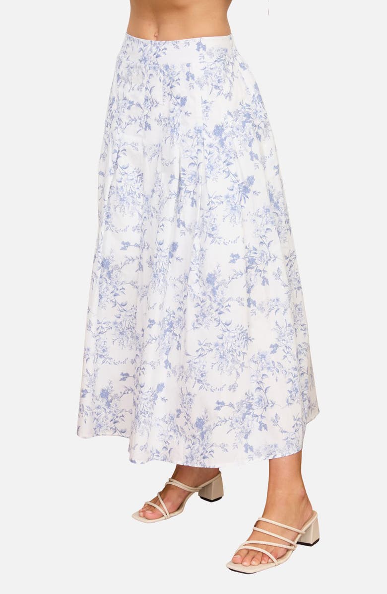 Floral Pleated Midi Skirt