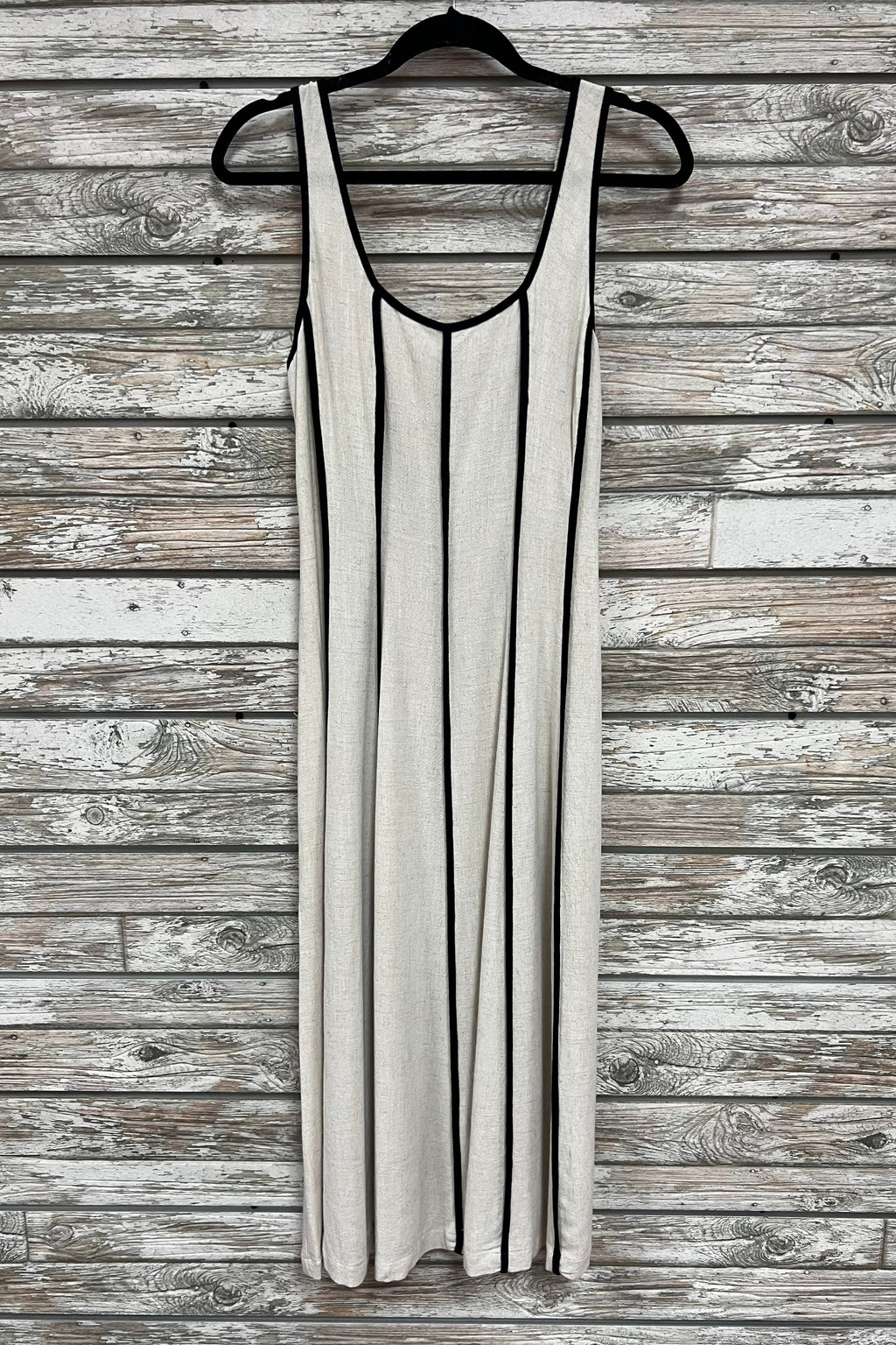 Linen Midi Dress- Natural