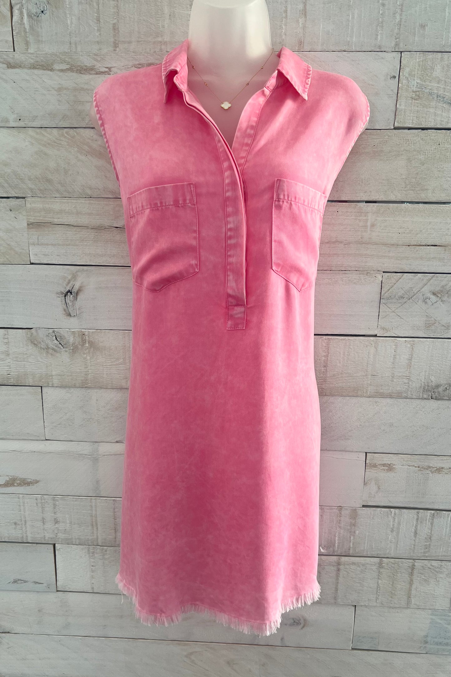 Sleeveless Shirt Dress