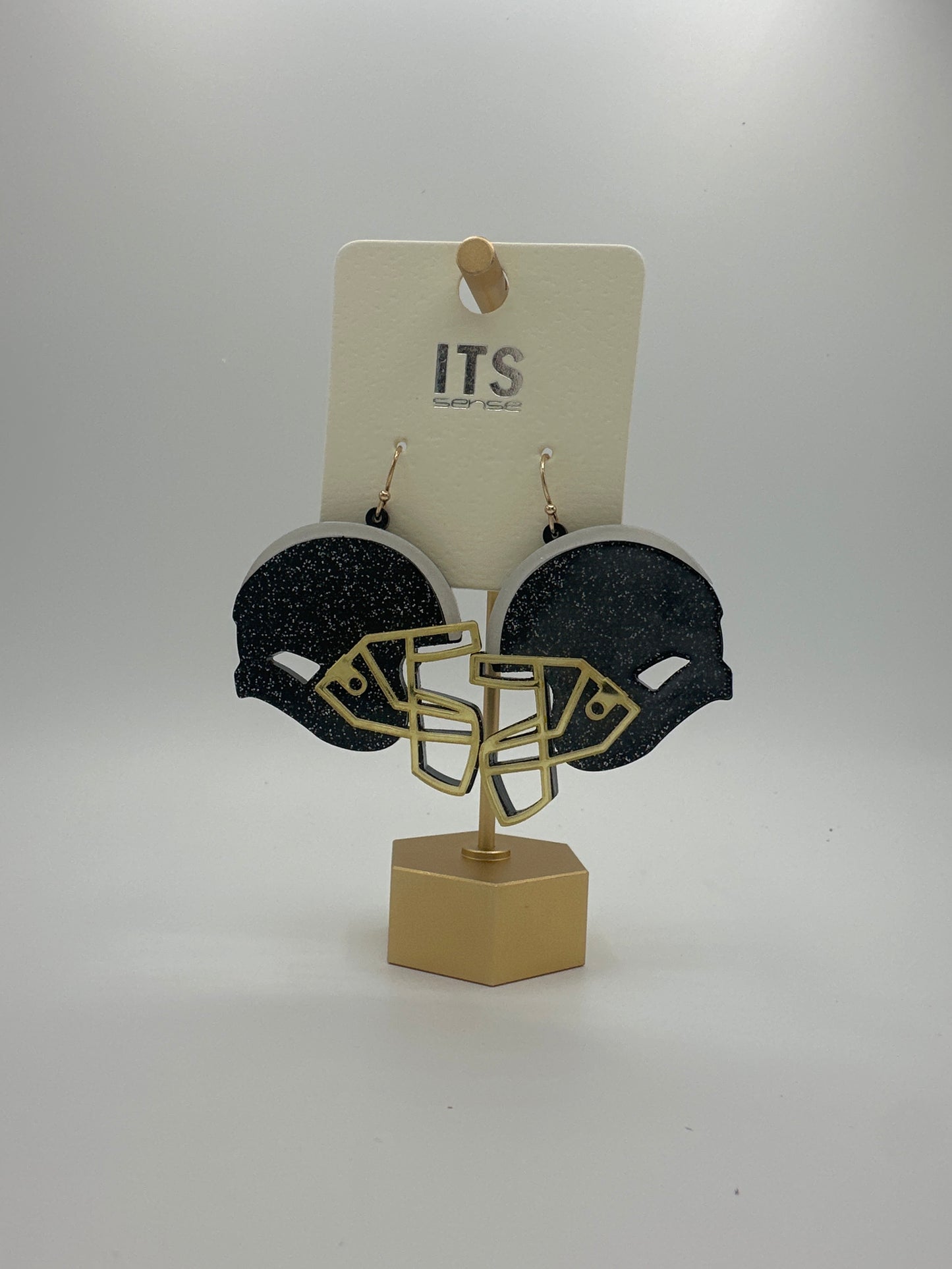 Football Glitter Helmet Earrings