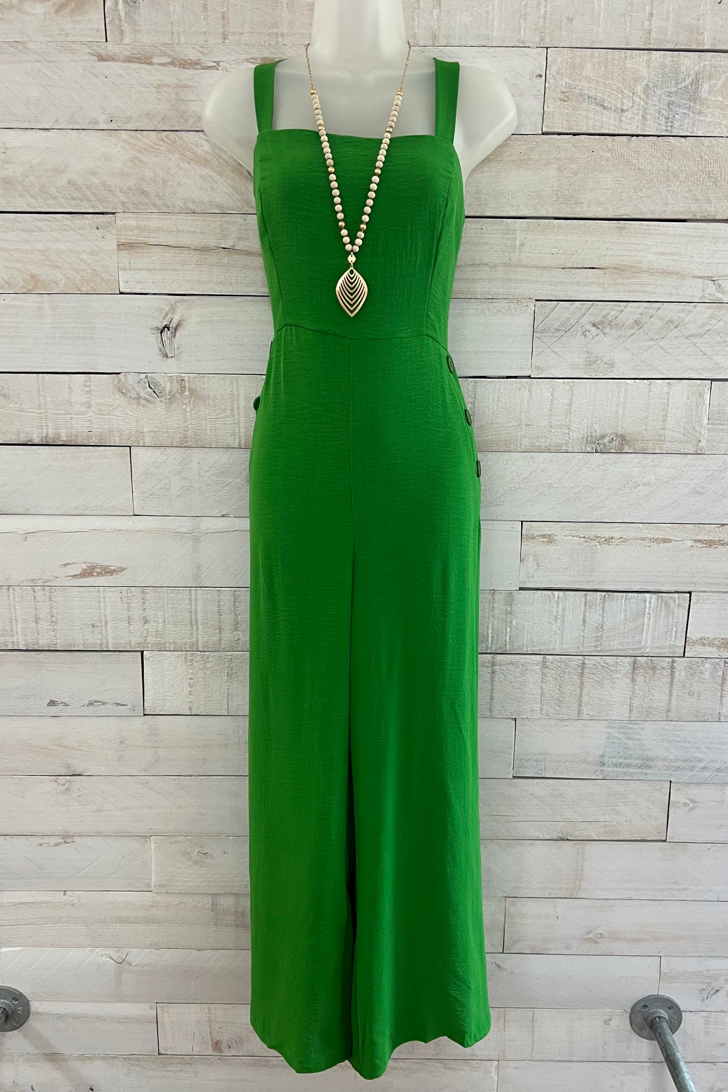 Wide Leg Button Jumpsuit