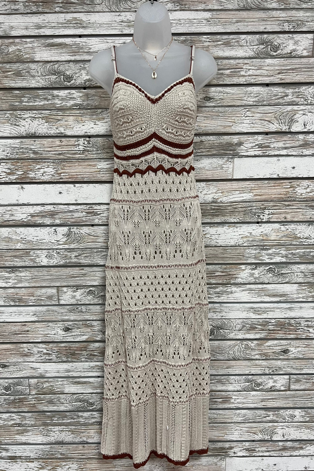 Crochet Maxi Dress- Cream