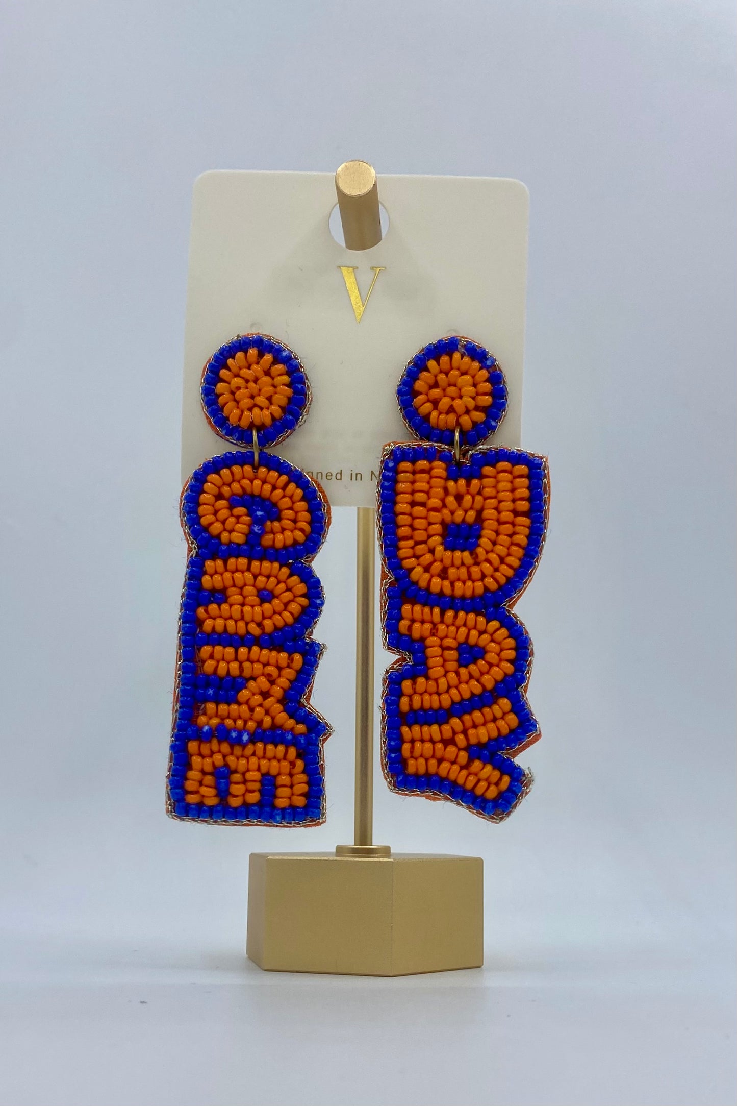 "GameDay" Beaded Drop Earrings