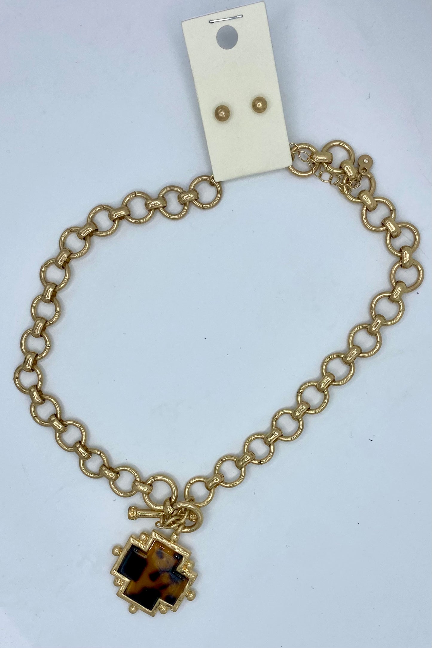 Leopard Chunky Necklace with Earrings