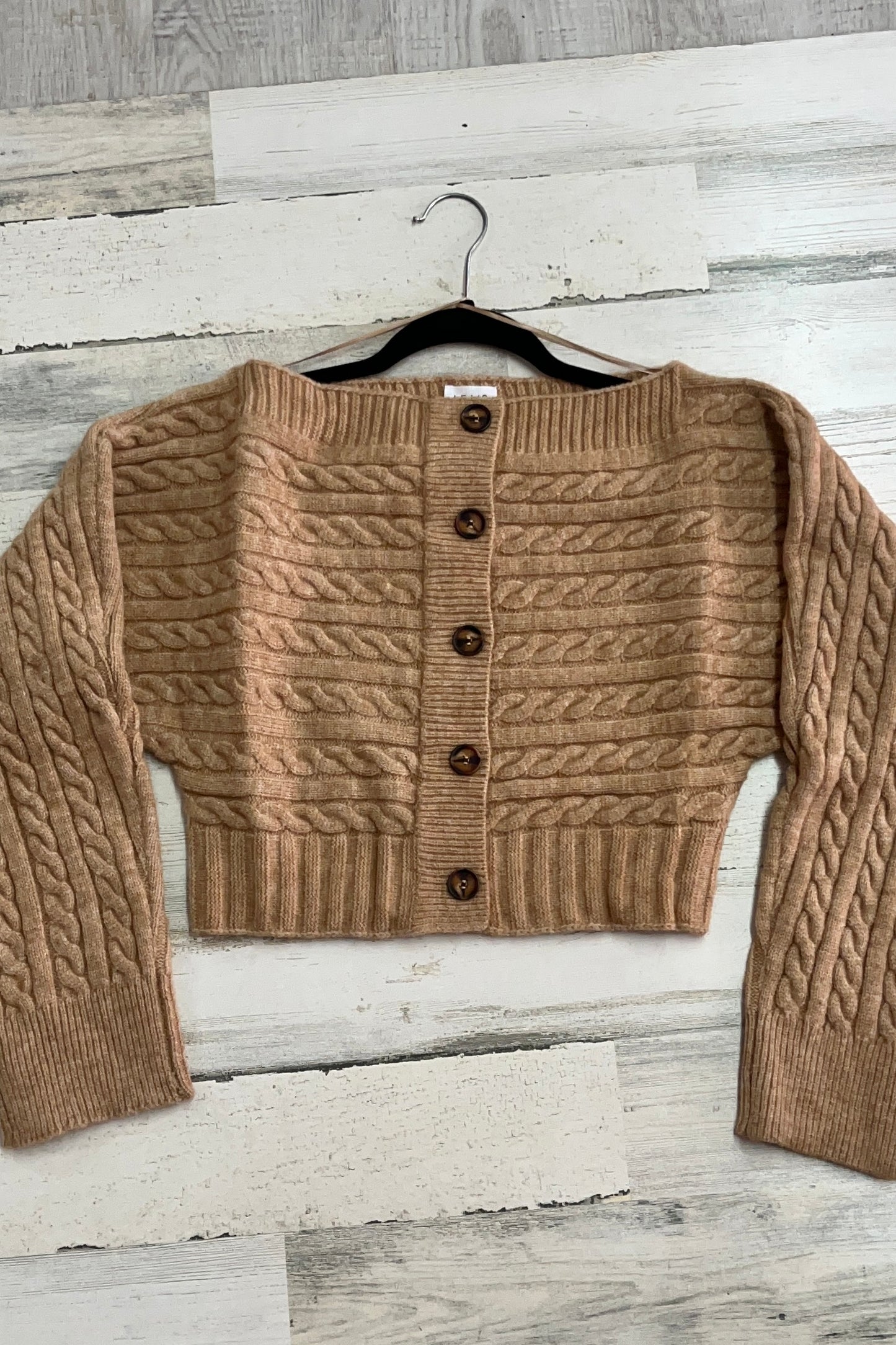 Off-Shoulder Button Down Sweater Top