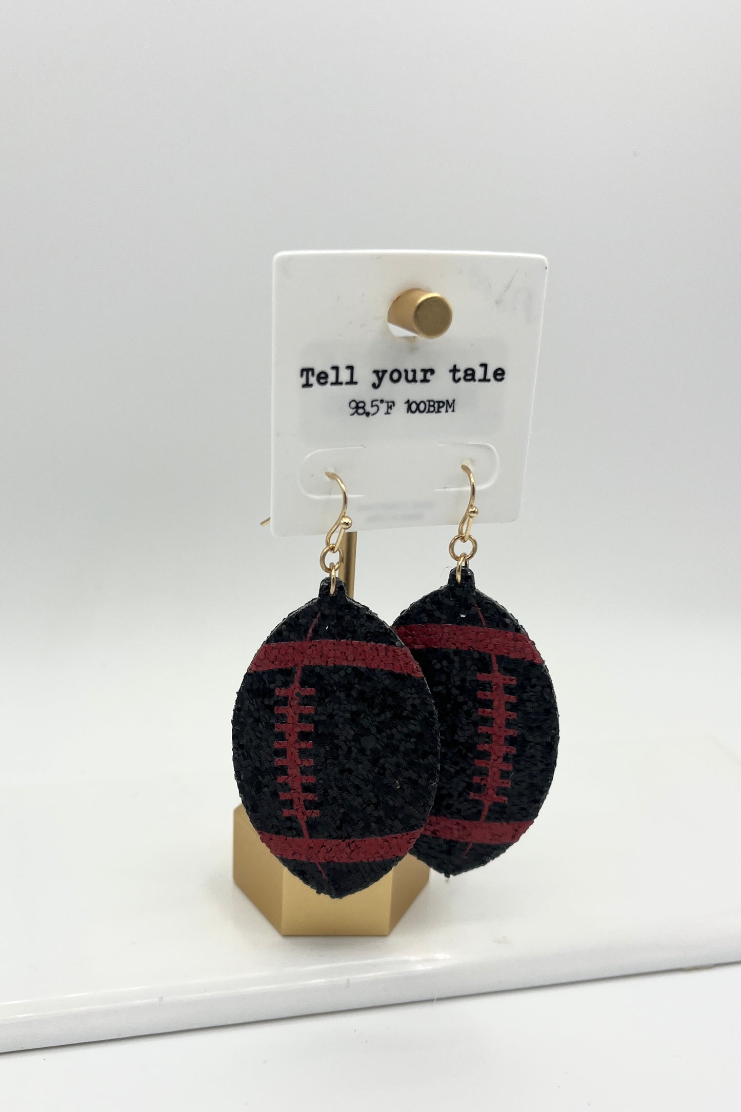 Sequin Football Earrings