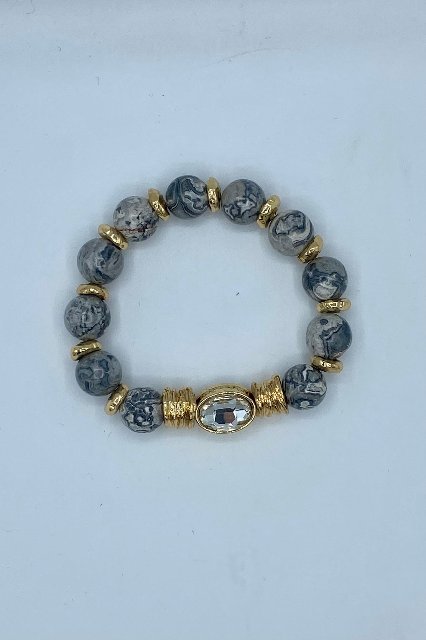 Oval & Stone Bracelet