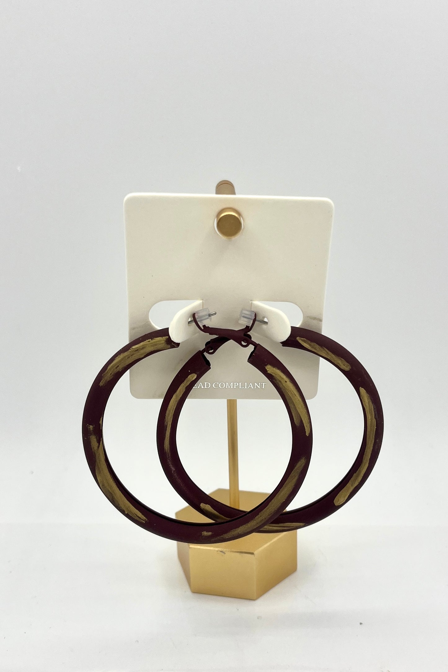 Red and Gold Hoop Earrings