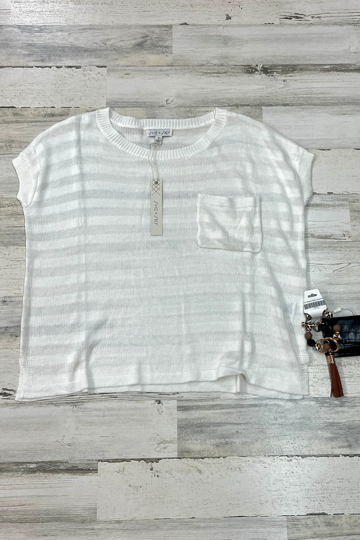 Drop Shoulder Sheer Sweater Top