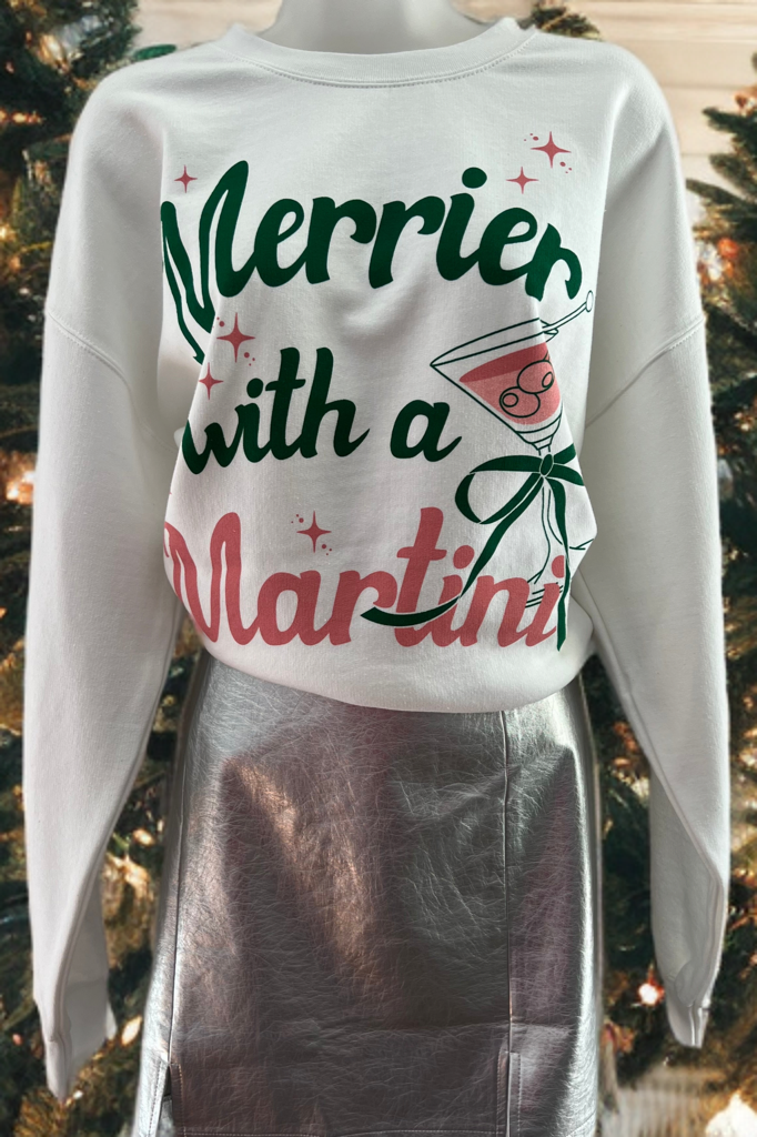 Merrier with a Martini Xmas Sweatshirt