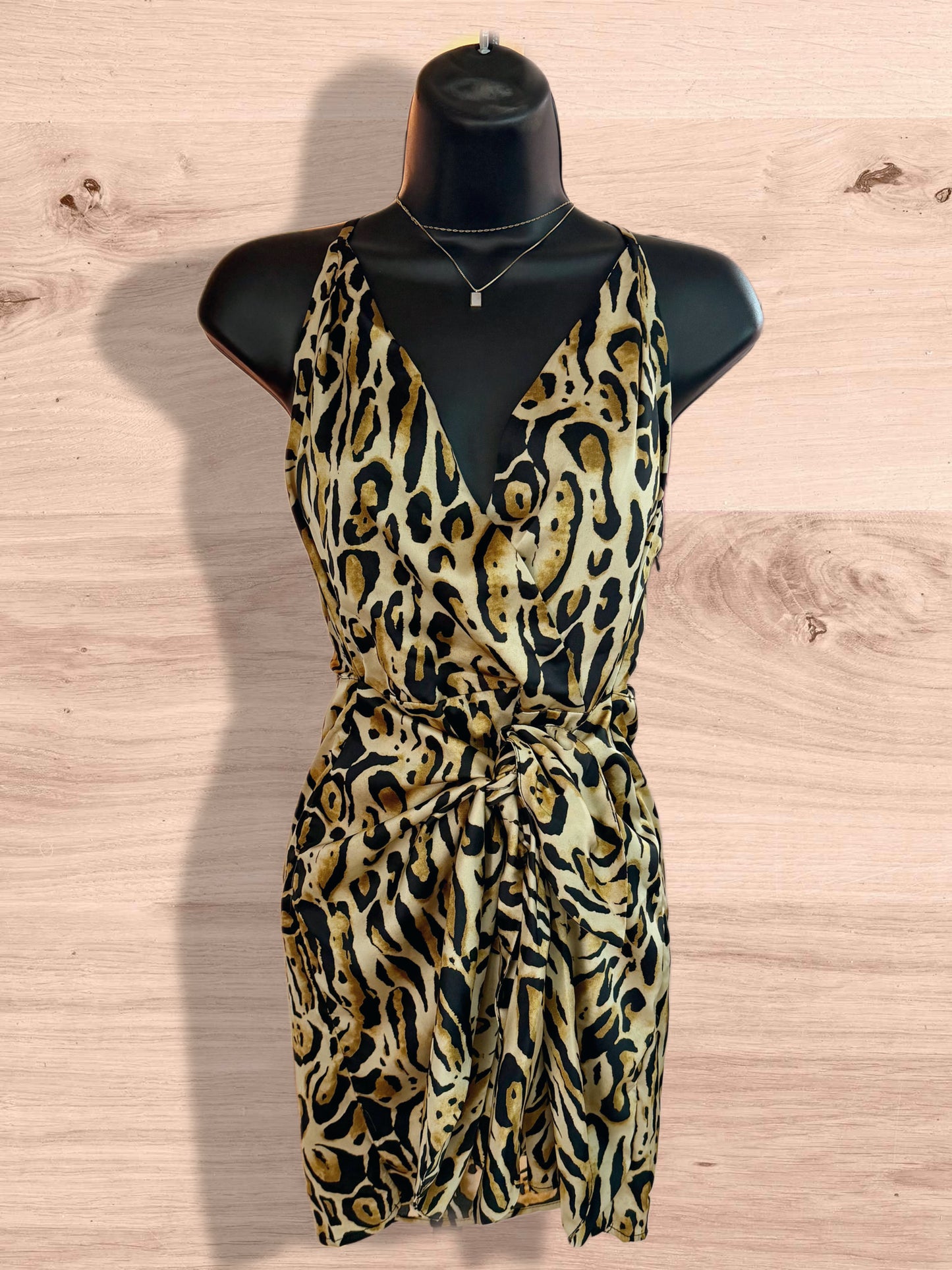 Leopard Satin Dress