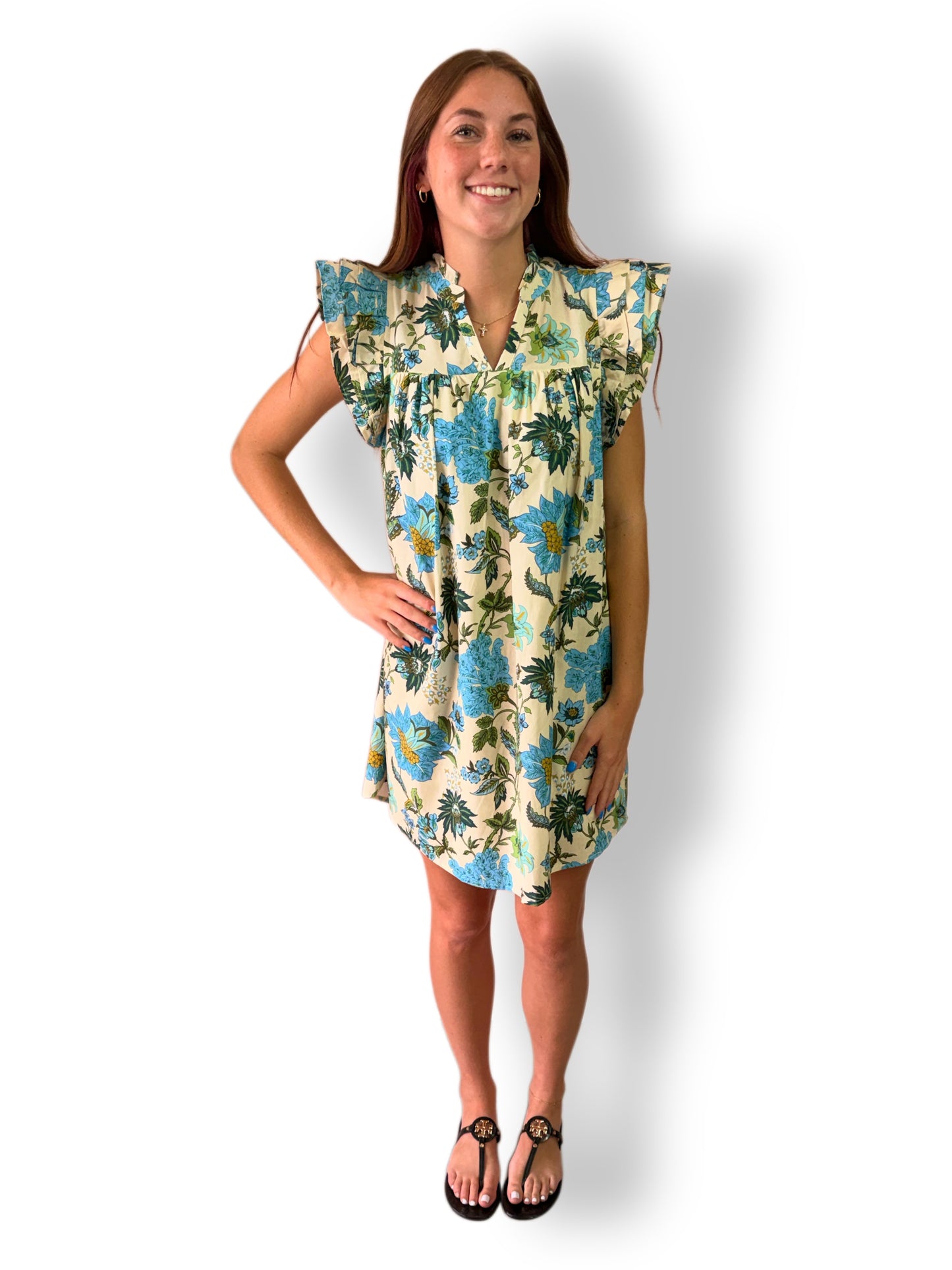 Blue Hydrangea Babydoll Dress