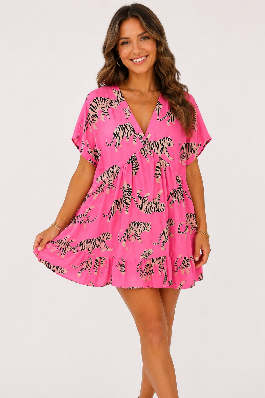 Pink Prowl Babydoll Dress