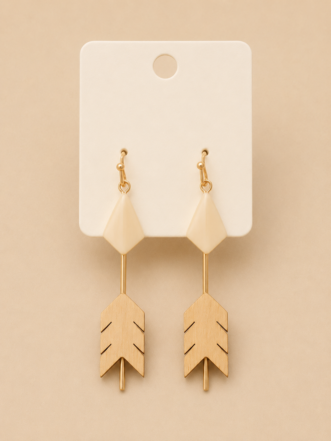 Acrylic & Wood Arrowhead Earrings