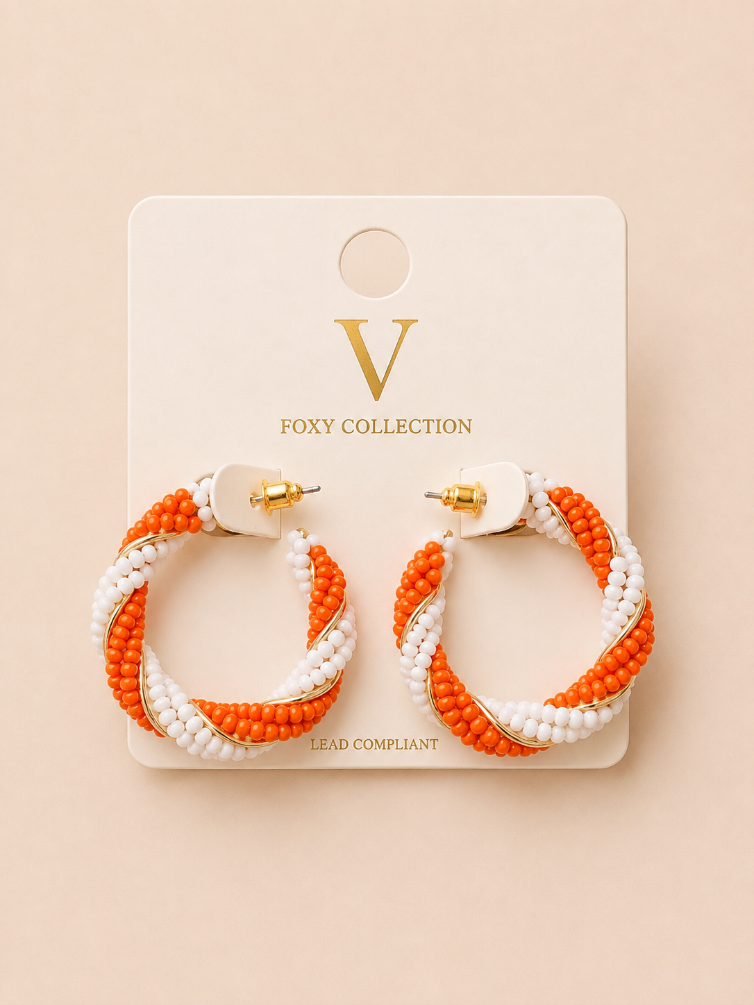 Beaded Twist Hoops
