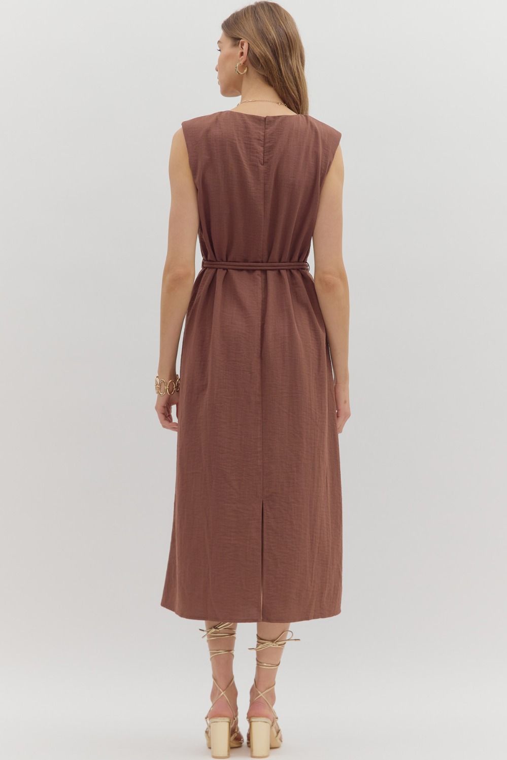 Long Dress with Gold Wrap