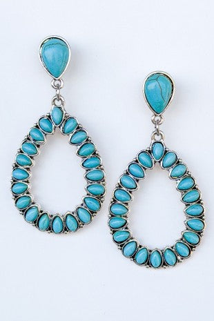 Dangly Turquoise Western Earrings