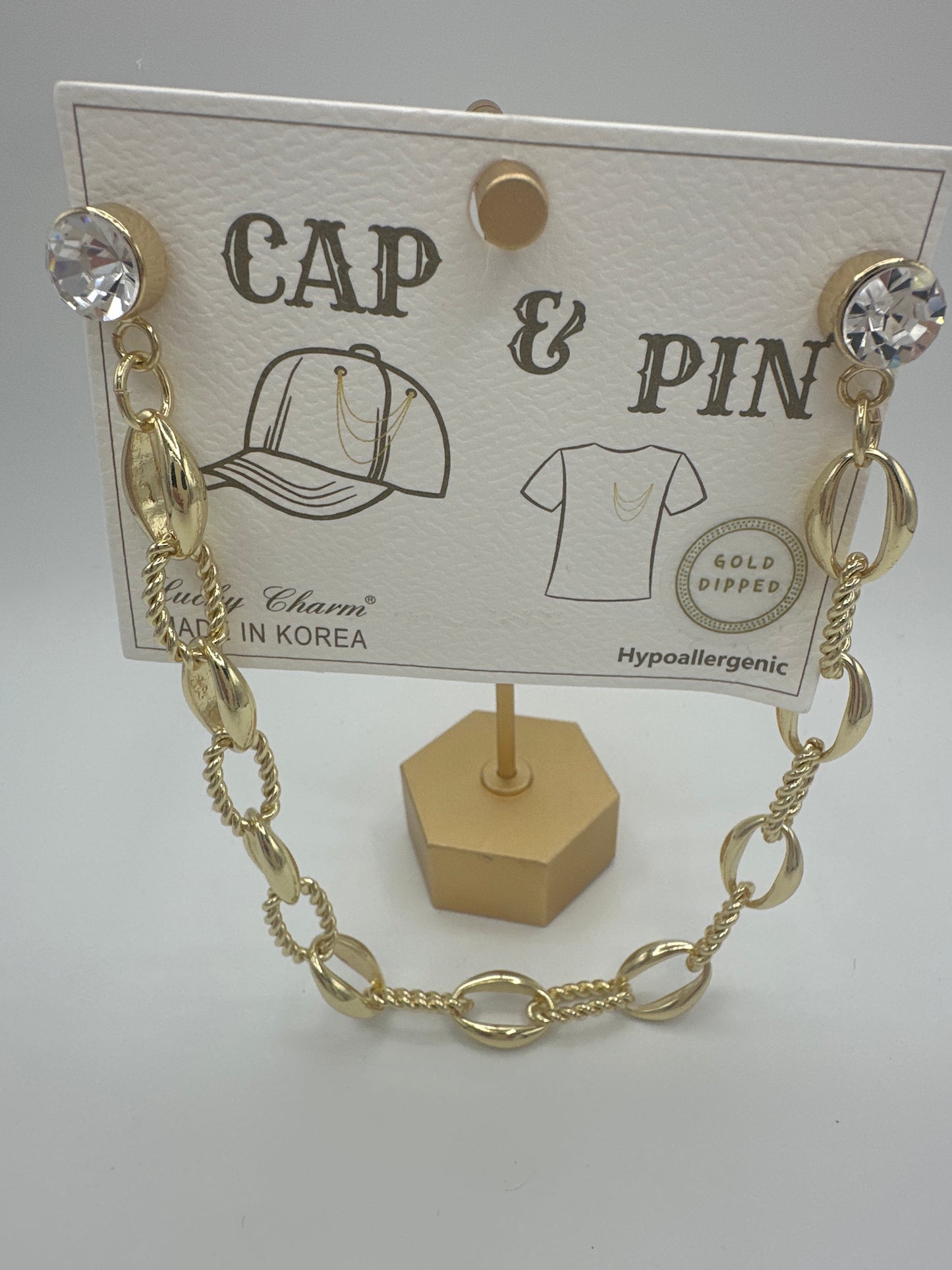 Gold Hat Oval Chain