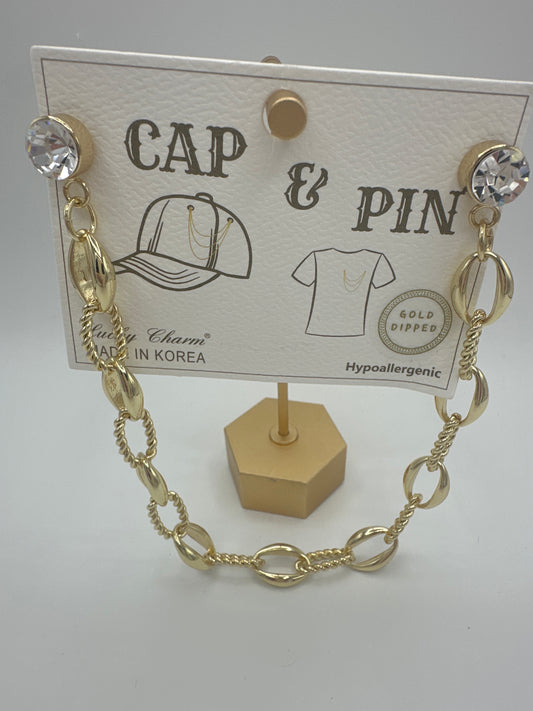 Gold Hat Oval Chain