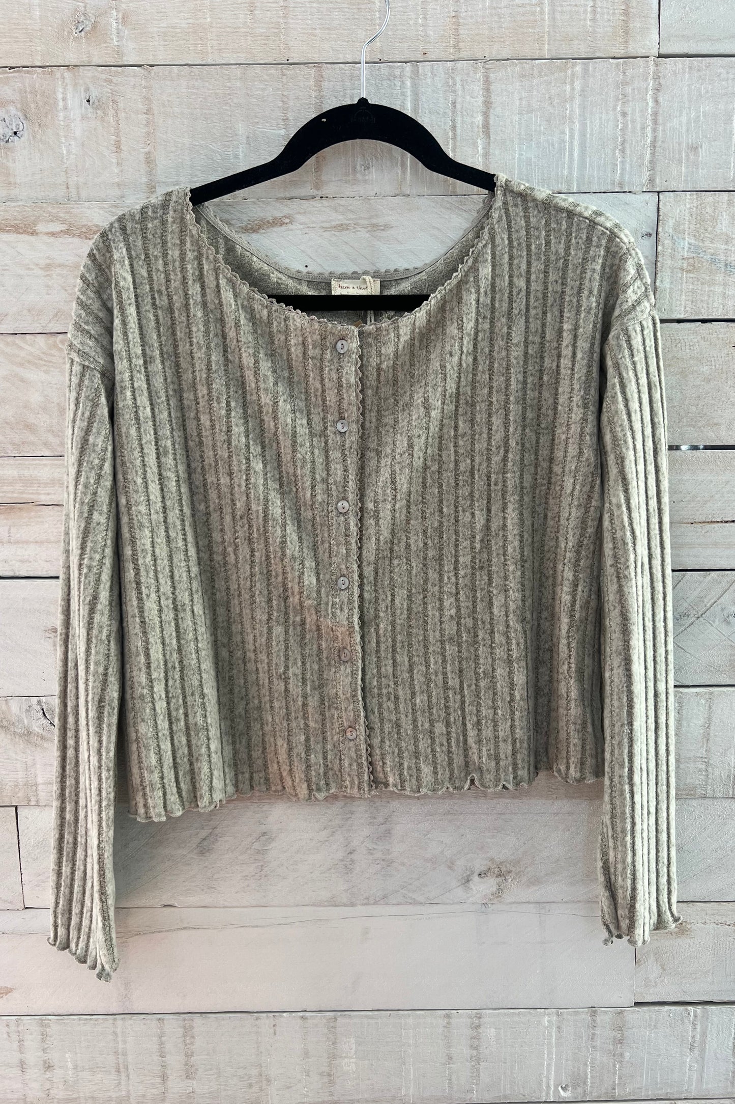 Ribbed Lace Trim Top
