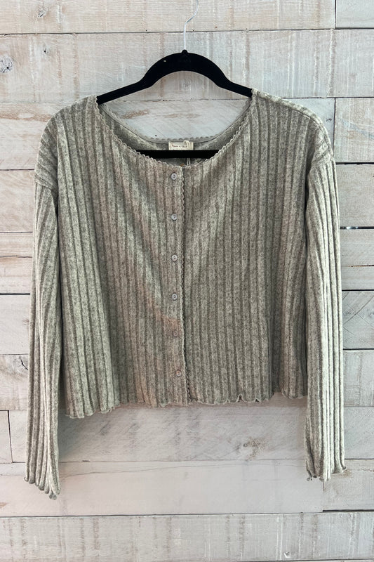 Ribbed Lace Trim Top