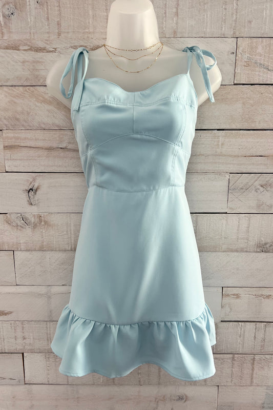 Shoulder Tie Mini Dress