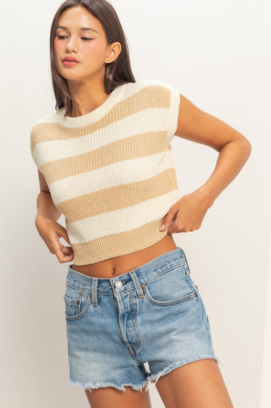 Striped Ribbed Knit Top