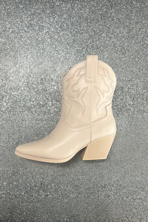 Blazing Short Cowgirl Boots- Stone