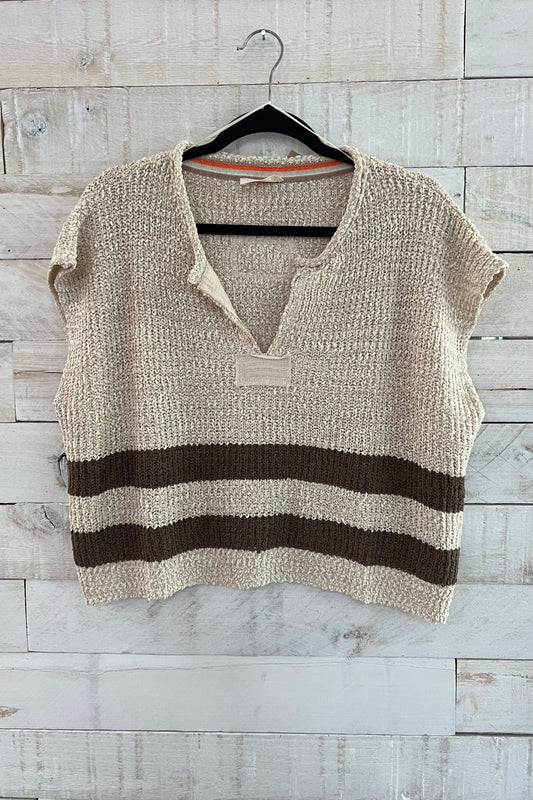 Striped Sleeveless Sweater