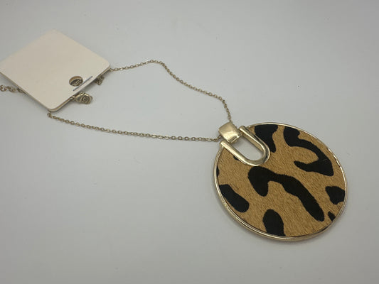 Leopard Print Disc Necklace