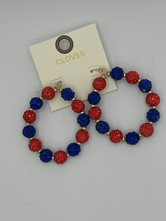 Gameday Orange & Blue Crystal Ball Hoops