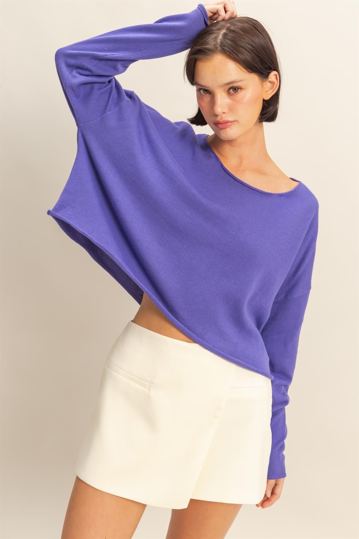 Drop Shoulder Relaxed Fit Sweater