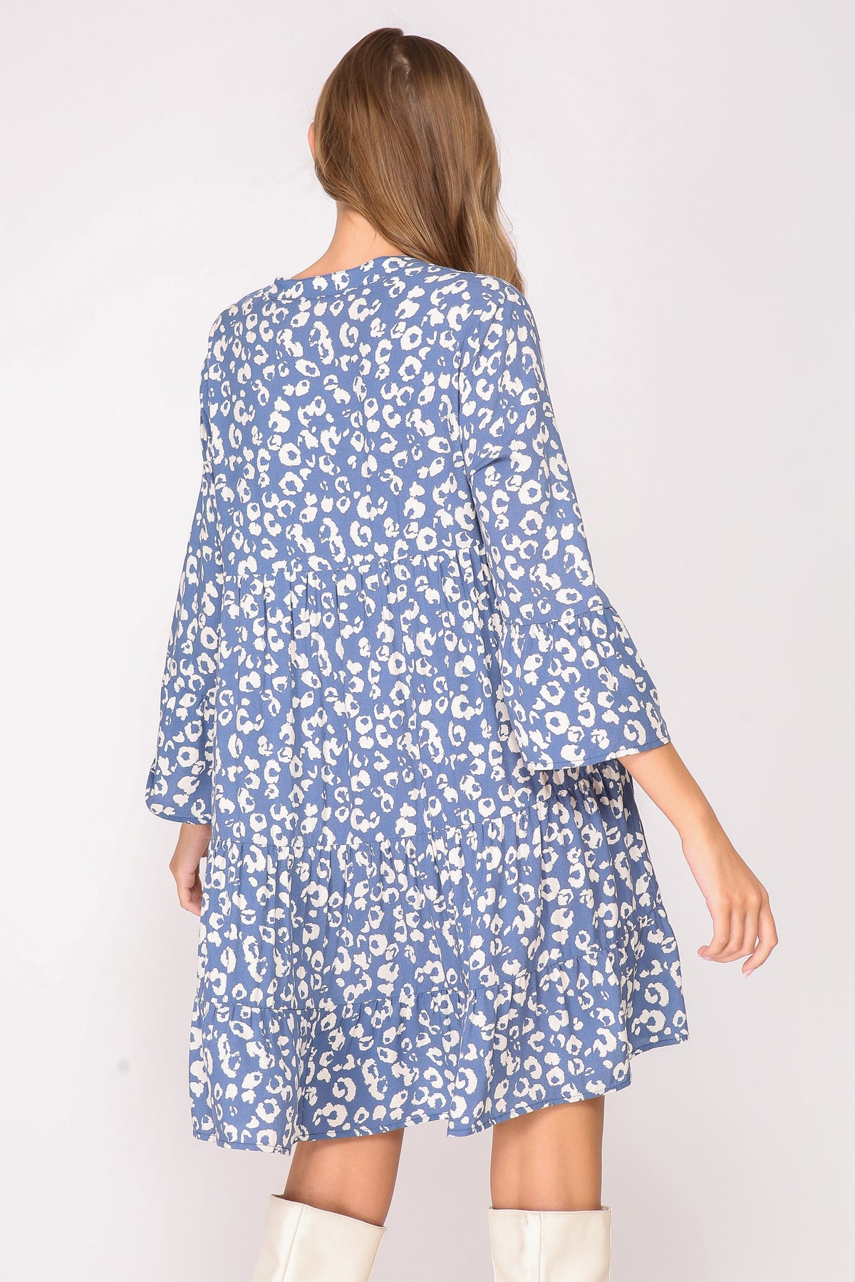 Leopard Print Tiered Boho Dress