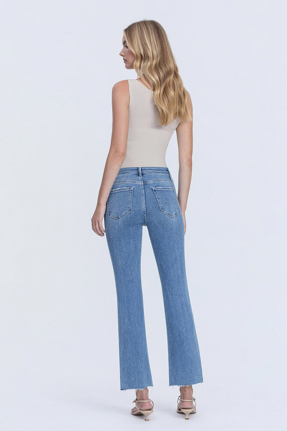 High Rise Cropped Flare Jeans