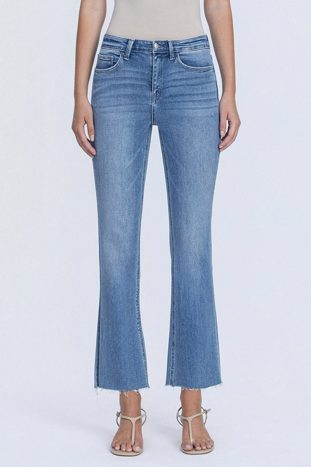 High Rise Cropped Flare Jeans