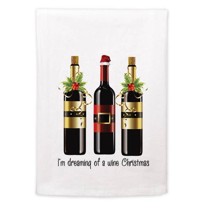 Kitchen Towel - (xmas)  I'm dreaming of a Wine Christmas