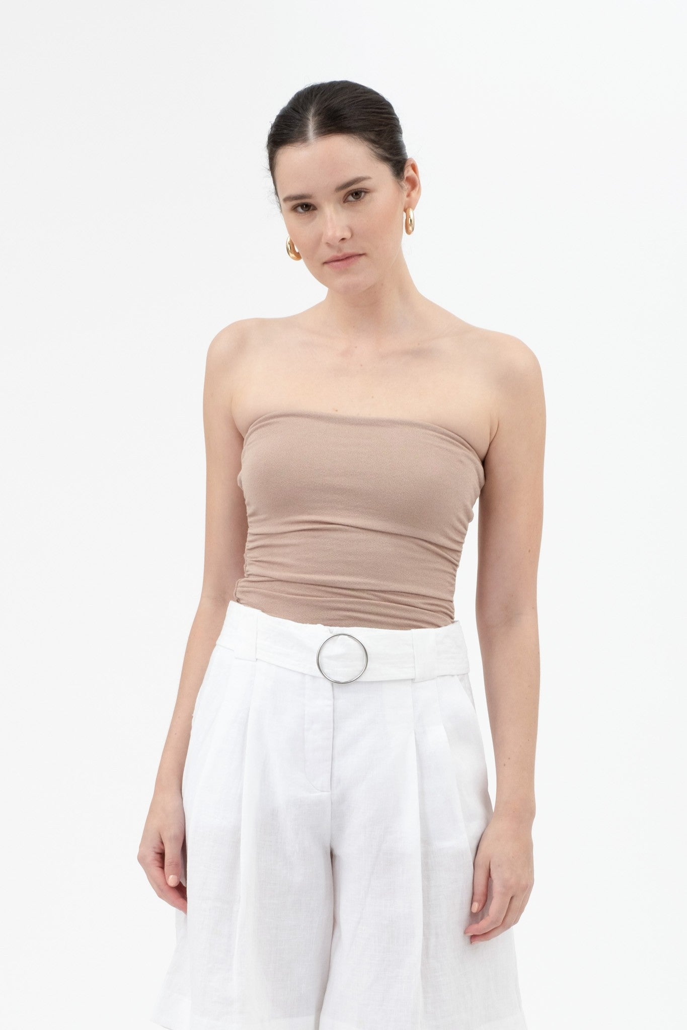 Reversible Strapless Scrunch Knit Top