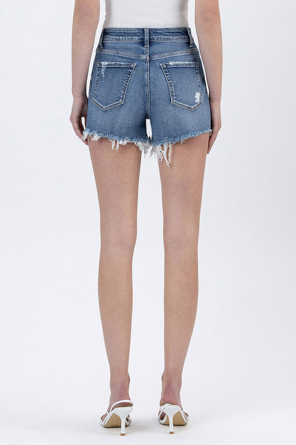 High Rise Frayed Shorts