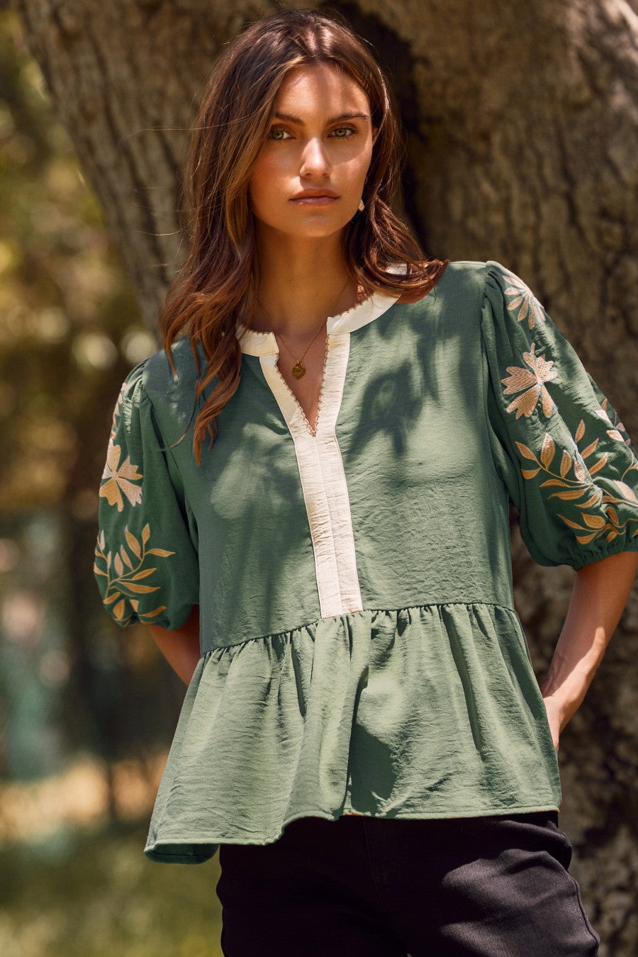 Airflow Peplum Babydoll Blouse