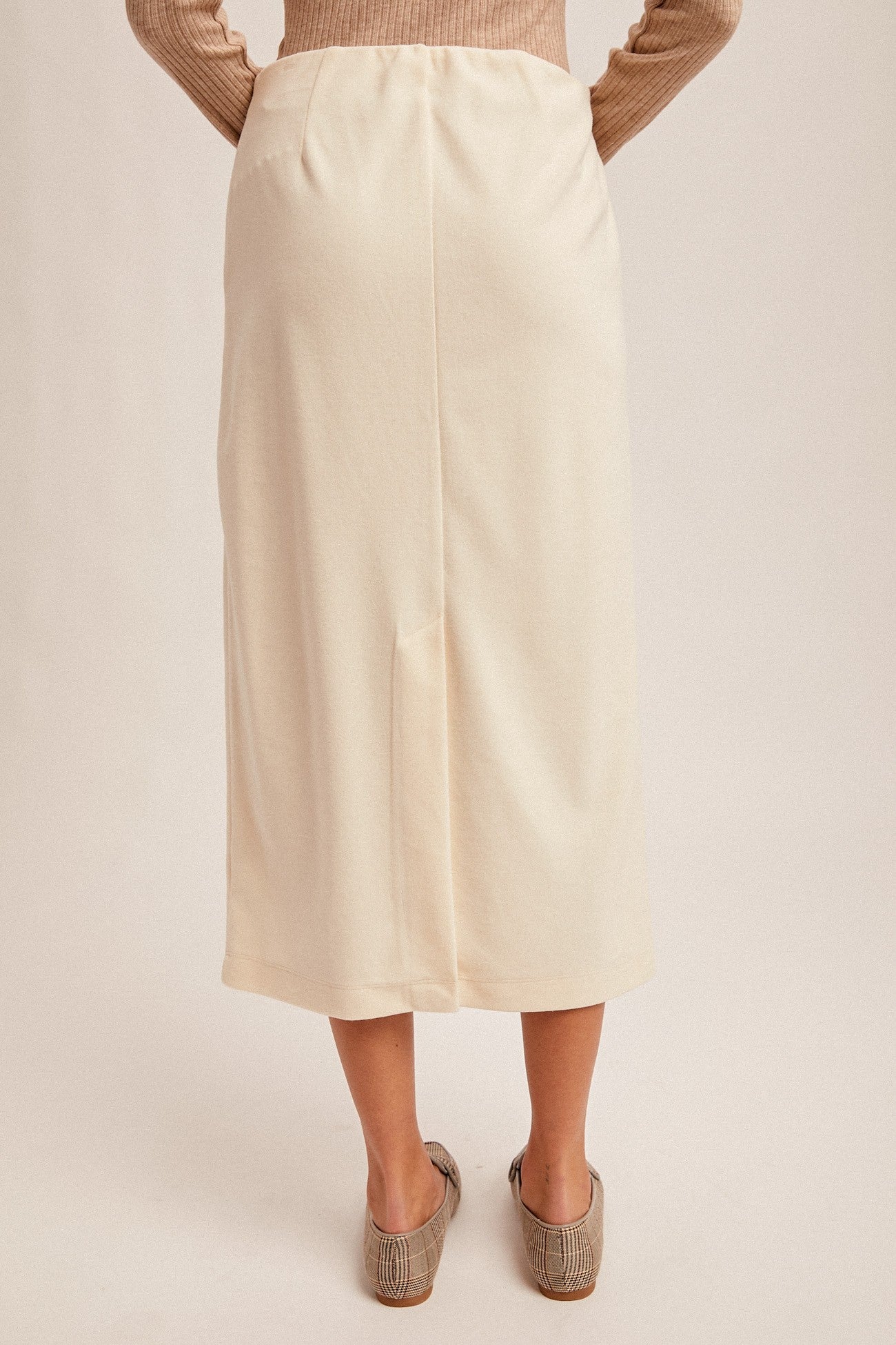 Brush Textured Midi Skirt