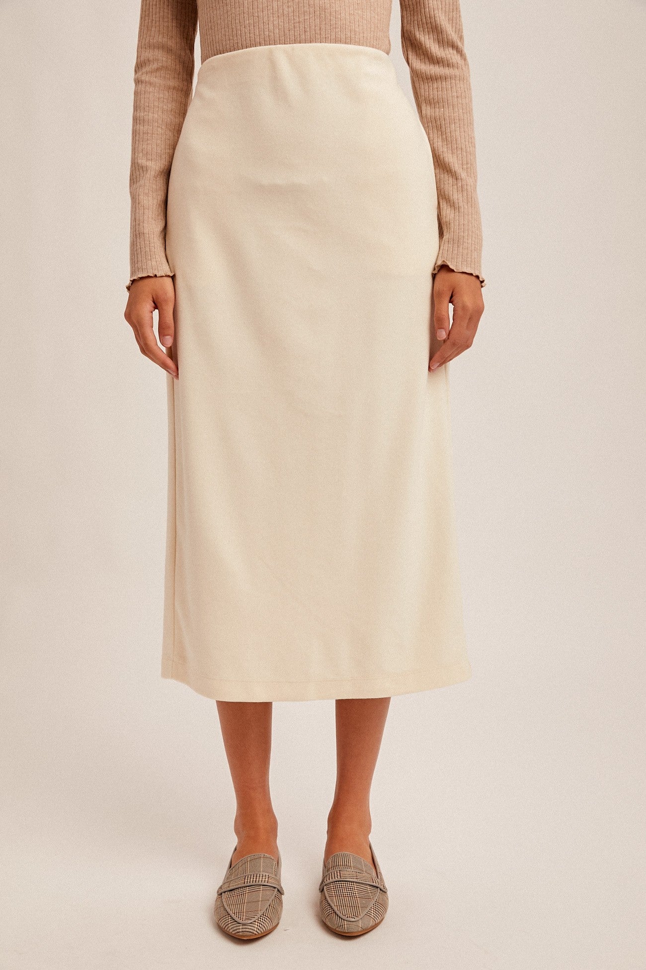 Brush Textured Midi Skirt