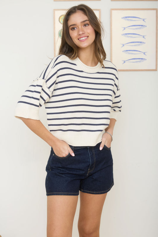 Stripe Drop Shoulder Sweater