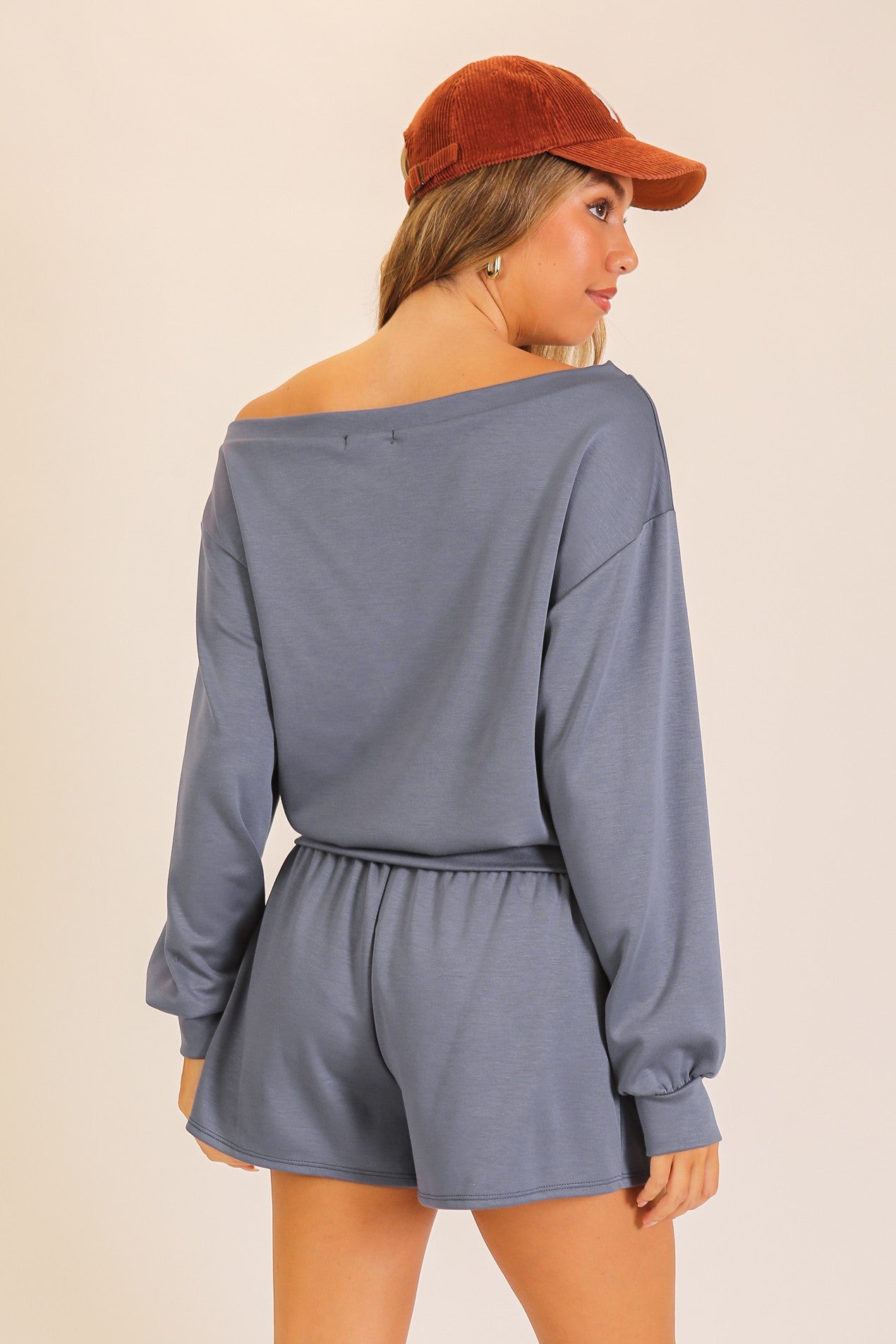 Off-shoulder Lounge Short Set