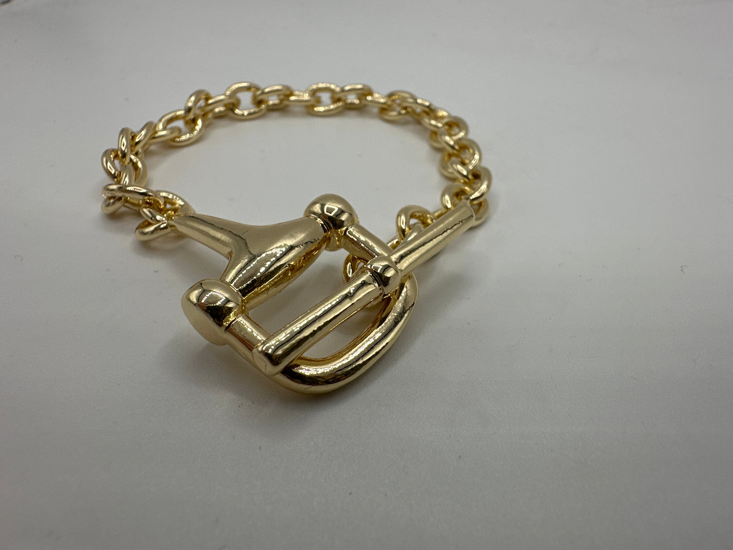 18K PVD Gold Stirrup Bracelet