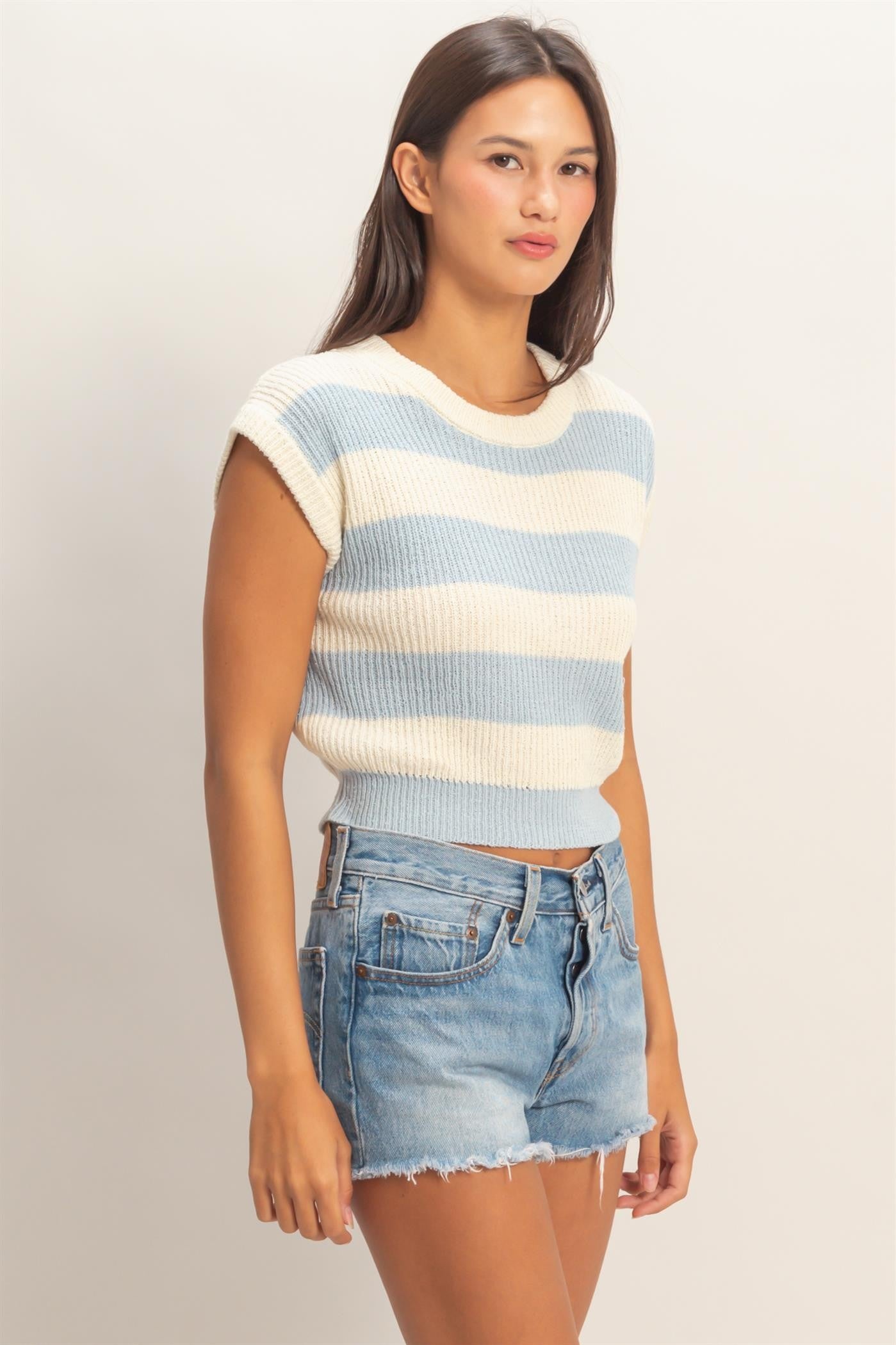 Striped Ribbed Knit Top